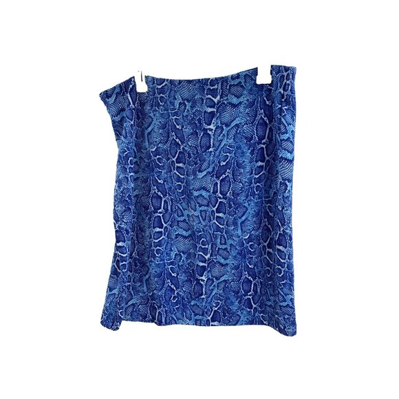 New York and Company Womens Size L Blue Snake Print Stretch Pencil Skirt - Picture 1 of 7